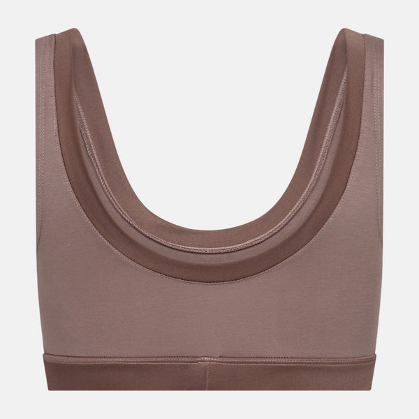 Taupe bambus BH top med feminine detaljer