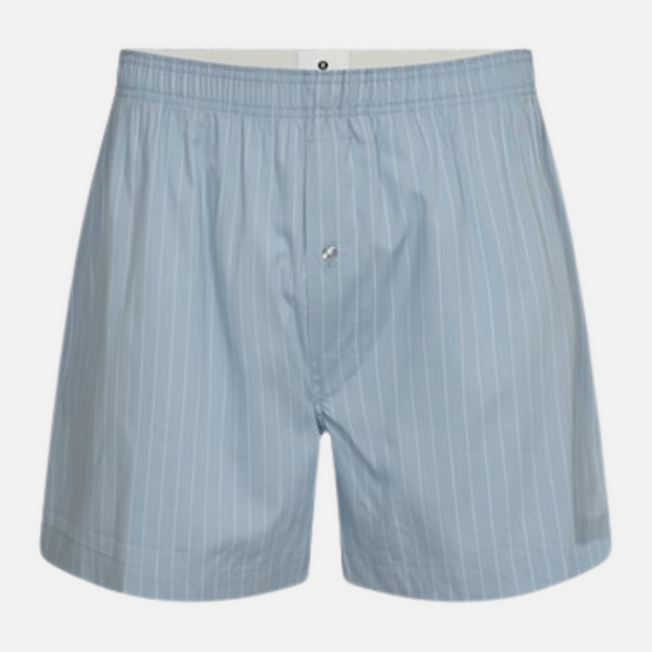 2-pak lyseblå bambus boxershorts i poplin