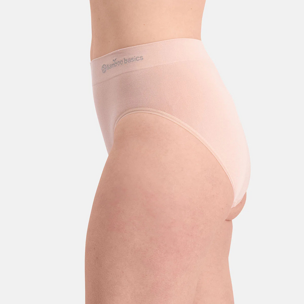 Belle bambus maxi trusser med smal elastikkant - rose nude 3 pak