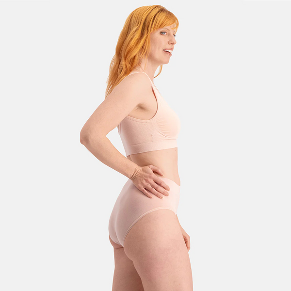 Belle bambus maxi trusser med smal elastikkant - rose nude 3 pak