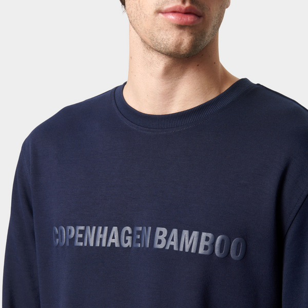 Navy bambus sweatshirt med logo