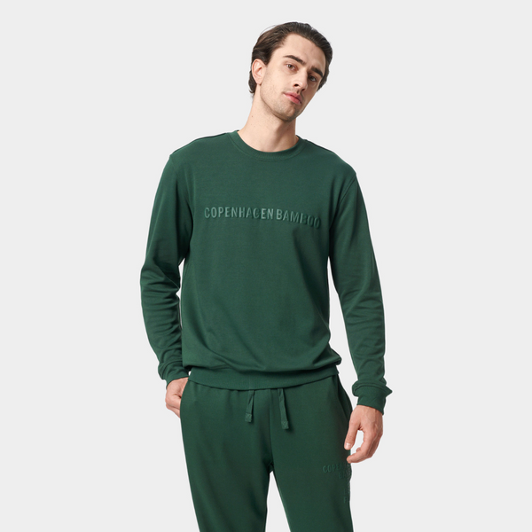 Grøn bambus sweatshirt med logo