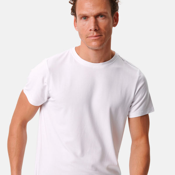 Hvid crew neck bambus T-shirt