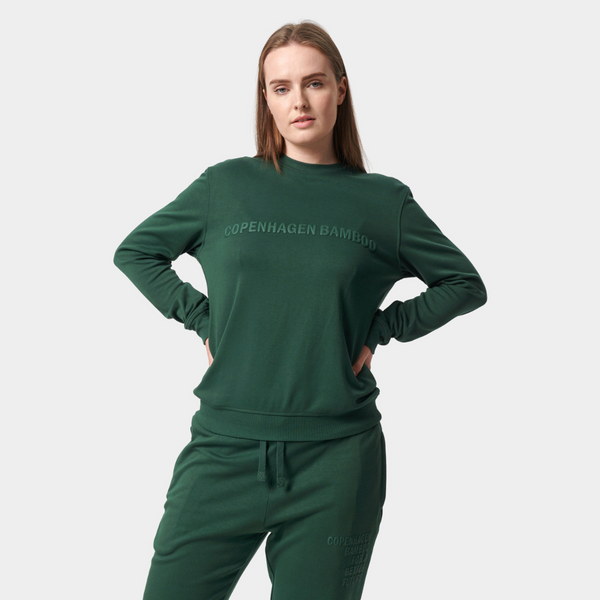 Grøn bambus sweatshirt med logo