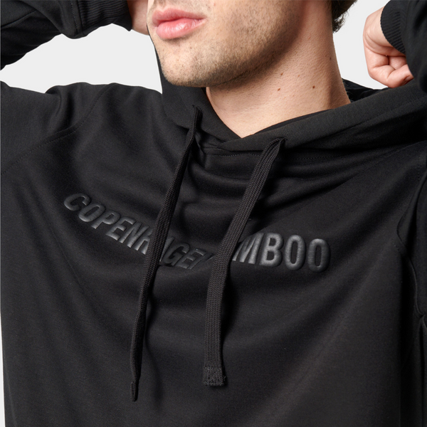 Sort bambus hoodie joggingsæt med logo