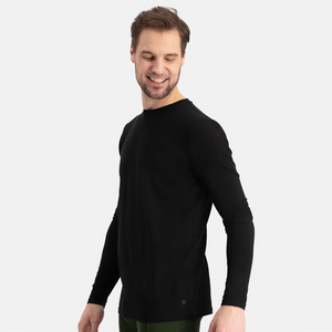2 pak Sort langærmet bambus T-shirt fra Bamboo Basics