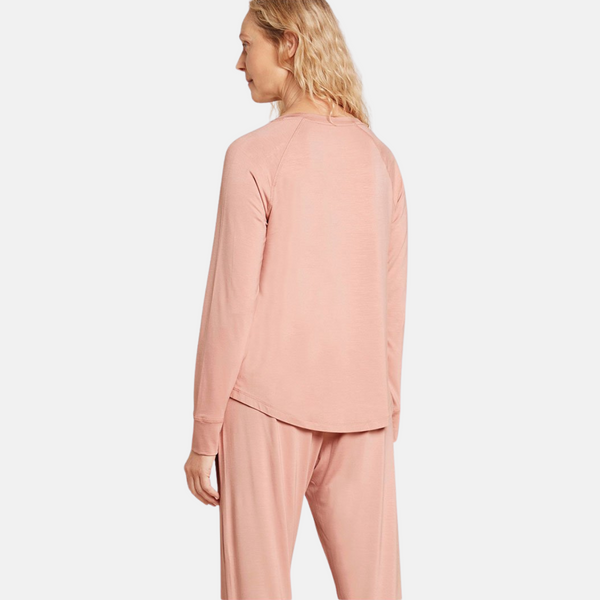 Lyserød langærmet raglan bambus lounge T-shirt