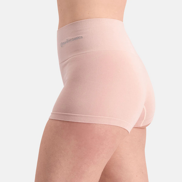 Stella højtaljede, korrigerende bambus hotpants - Rose nude 2 pak