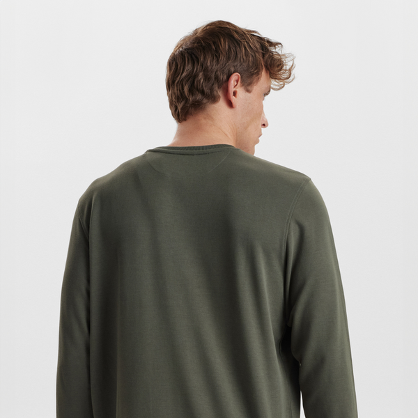 Mørkegrøn badge bambus sweatshirt