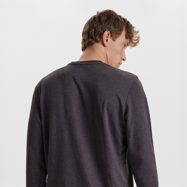 Mørkegrå badge bambus sweatshirt
