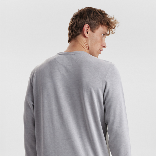 Lysegrå badge bambus sweatshirt