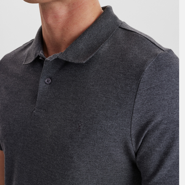 Mørkegrå pique bambus polo shirt