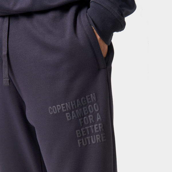Mørkegrå bambus sweatpants med logo
