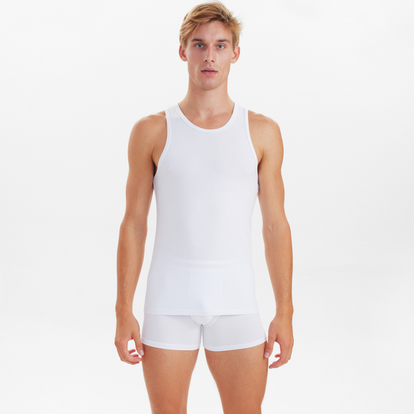 2 hvide bambus tank top