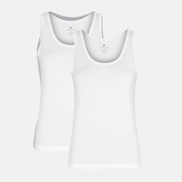 2 hvide bambus tank top