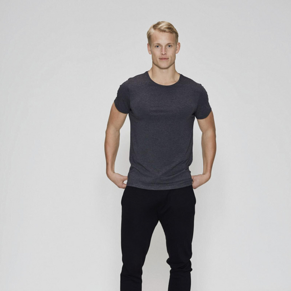 Mørkegrå crew neck bambus T-shirt