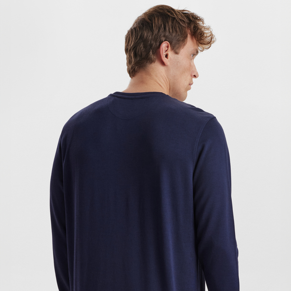 Navy badge bambus sweatshirt