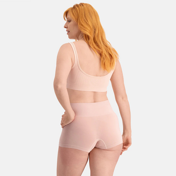 Stella højtaljede, korrigerende bambus hotpants - Rose nude 2 pak
