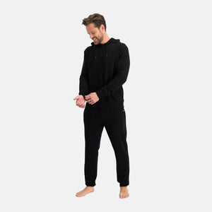 Sort bambus hoodie joggingsæt fra Bamboo Basics