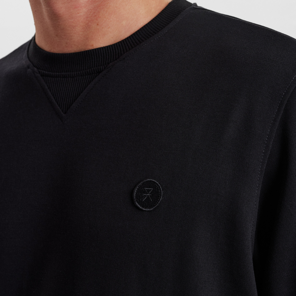 Sort badge bambus sweatshirt