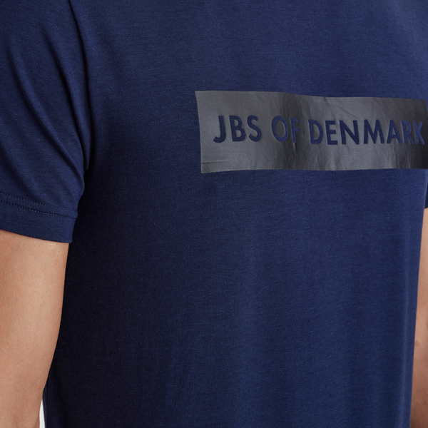 Navyblå crew neck bambus T-shirt med print