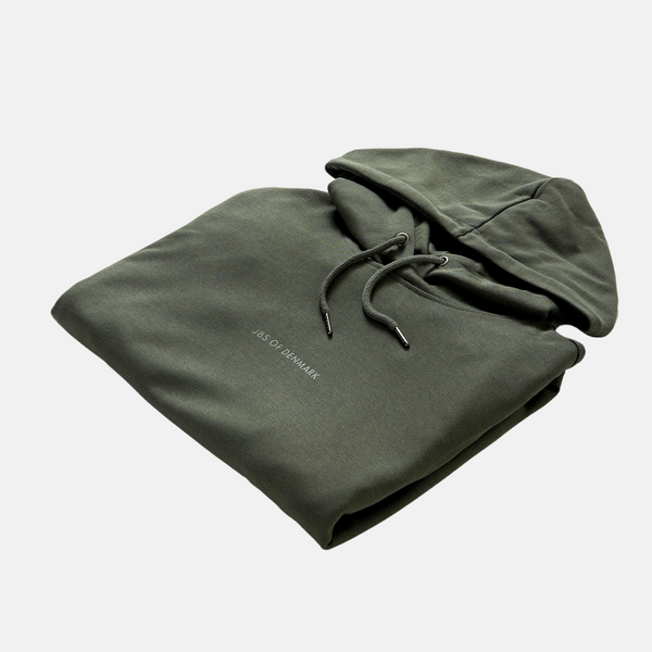 Mørkegrøn badge bambus hoodie