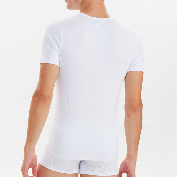 2 hvide slim fit bambus crew neck T-shirt