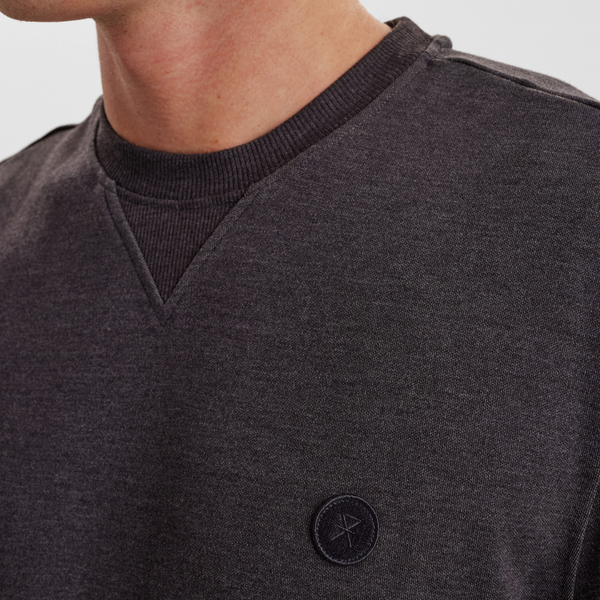 Mørkegrå badge bambus sweatshirt