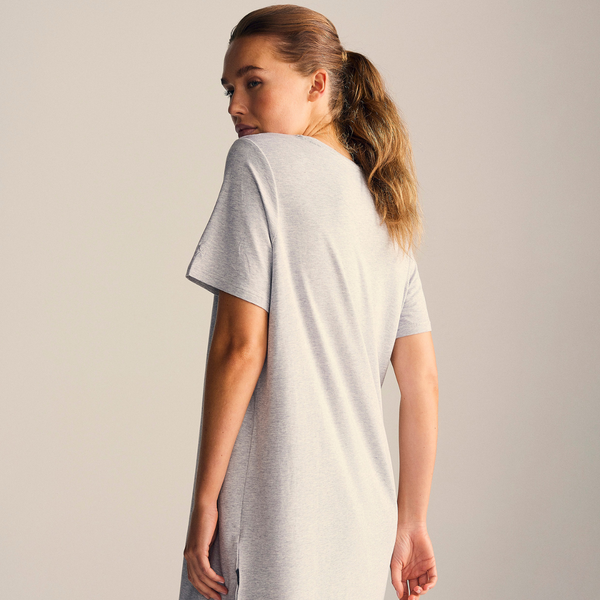 Bambus T-shirt kjole lysegrå