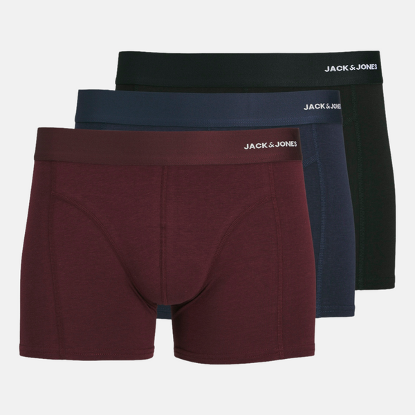 JACBASIC bambus underbukser 3 Pak i rød/navy/sort