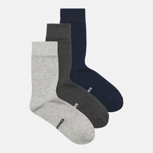 3 pak bambus strømper i navy/lysegrå/sort fra Jack & Jones