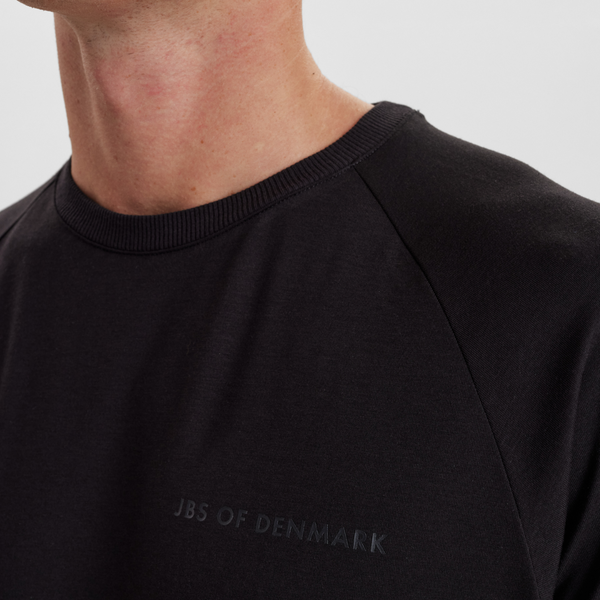 Sort crew neck bambus T-shirt med raglanærmer