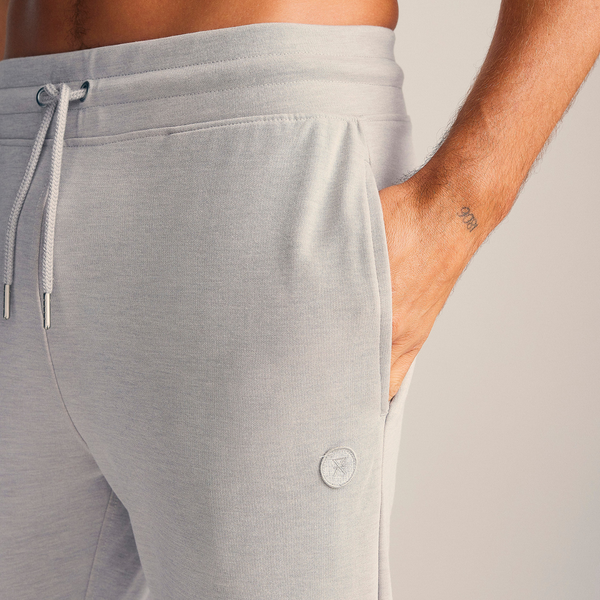 Lysegrå badge bambus sweatpants