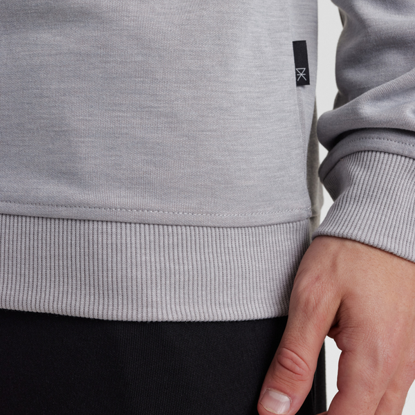 Lysegrå badge bambus sweatshirt