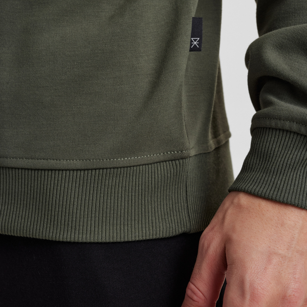 Mørkegrøn badge bambus sweatshirt