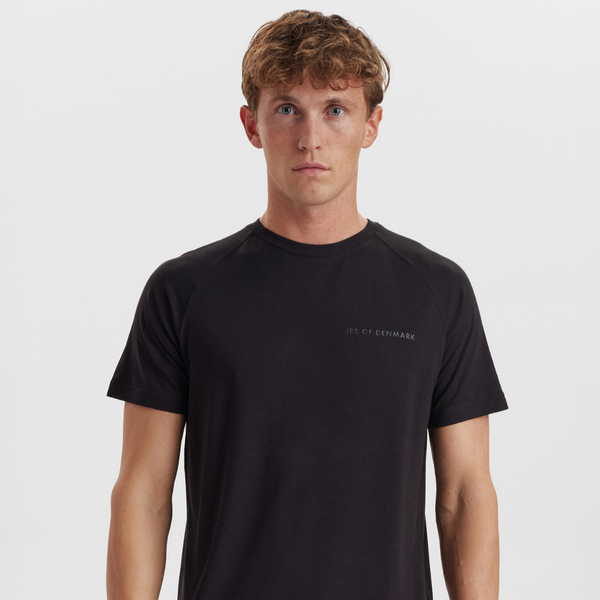 Sort crew neck bambus T-shirt med raglanærmer