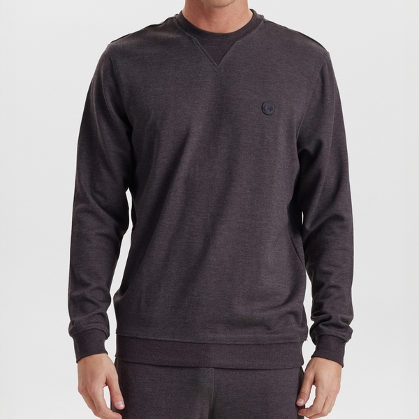 Mørkegrå badge bambus sweatshirt
