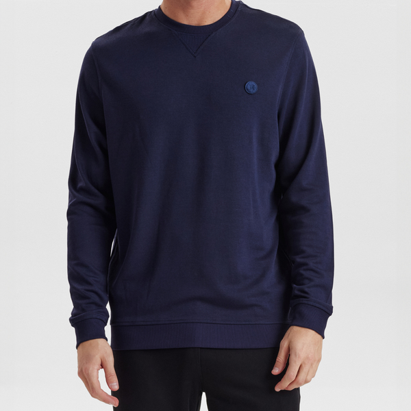 Navy badge bambus sweatshirt