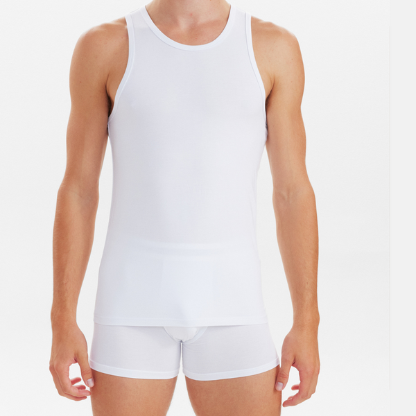 2 hvide bambus tank top