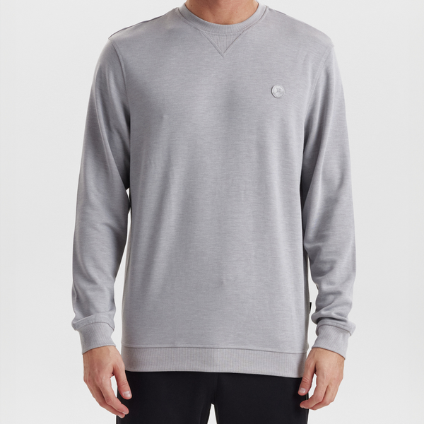 Lysegrå badge bambus sweatshirt