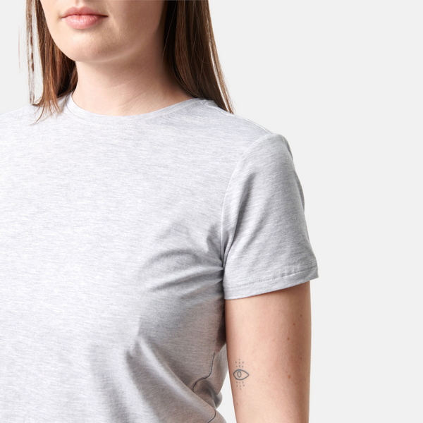 Lysegrå kortærmet bambus T-shirt