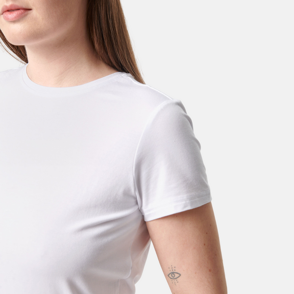 Hvid kortærmet bambus T-shirt