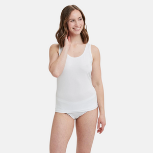 2 pak hvid bambus tank top med brede stropper