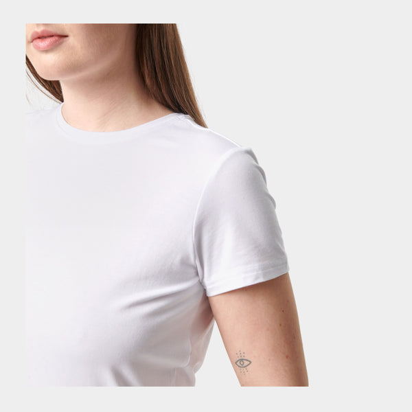 Hvid kortærmet bambus T-shirt