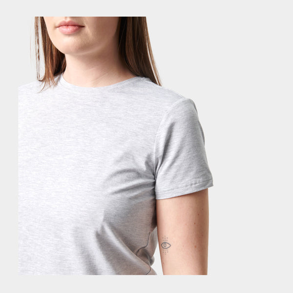 Lysegrå kortærmet bambus T-shirt