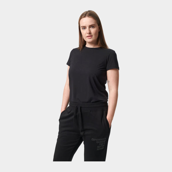 Sort kortærmet bambus T-shirt