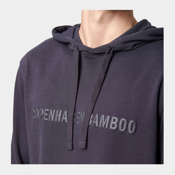 Mørkegråt bambus hoodie joggingsæt med logo