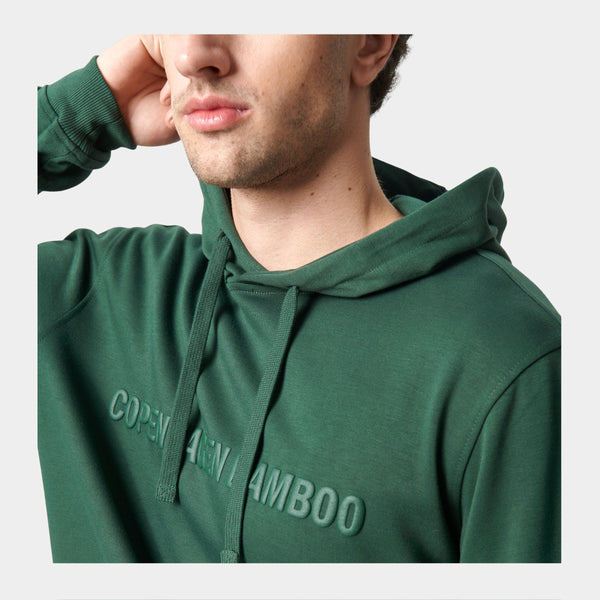Grøn bambus hoodie med logo