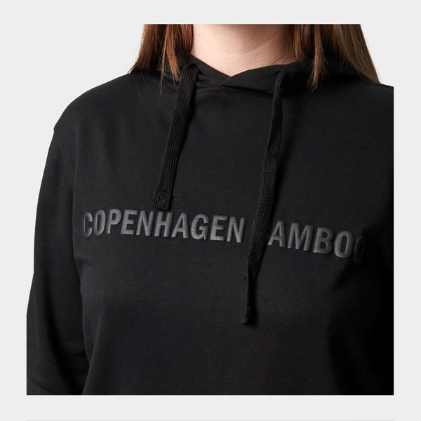 Sort bambus hoodie joggingsæt med logo