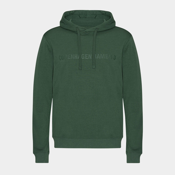 Grøn bambus hoodie med logo